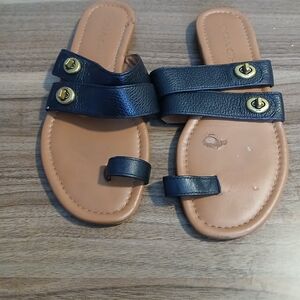Coach Black and Tan Sandals